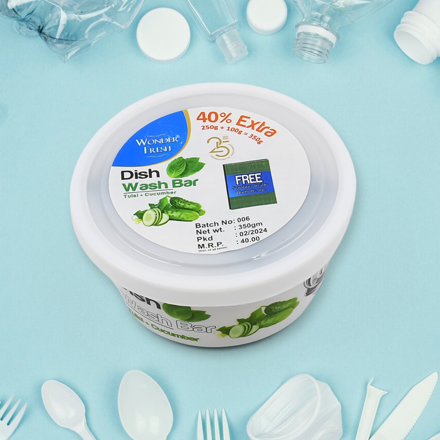 Fresh Mix Flavor Round Dishwash Bar With Super Scr . . .