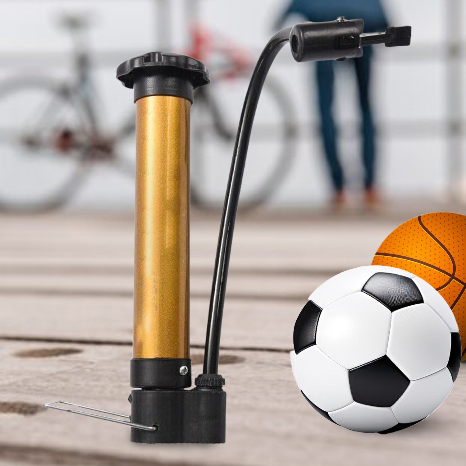 Hand Air Ball Pump  Metal Portable High Pressure A . . .
