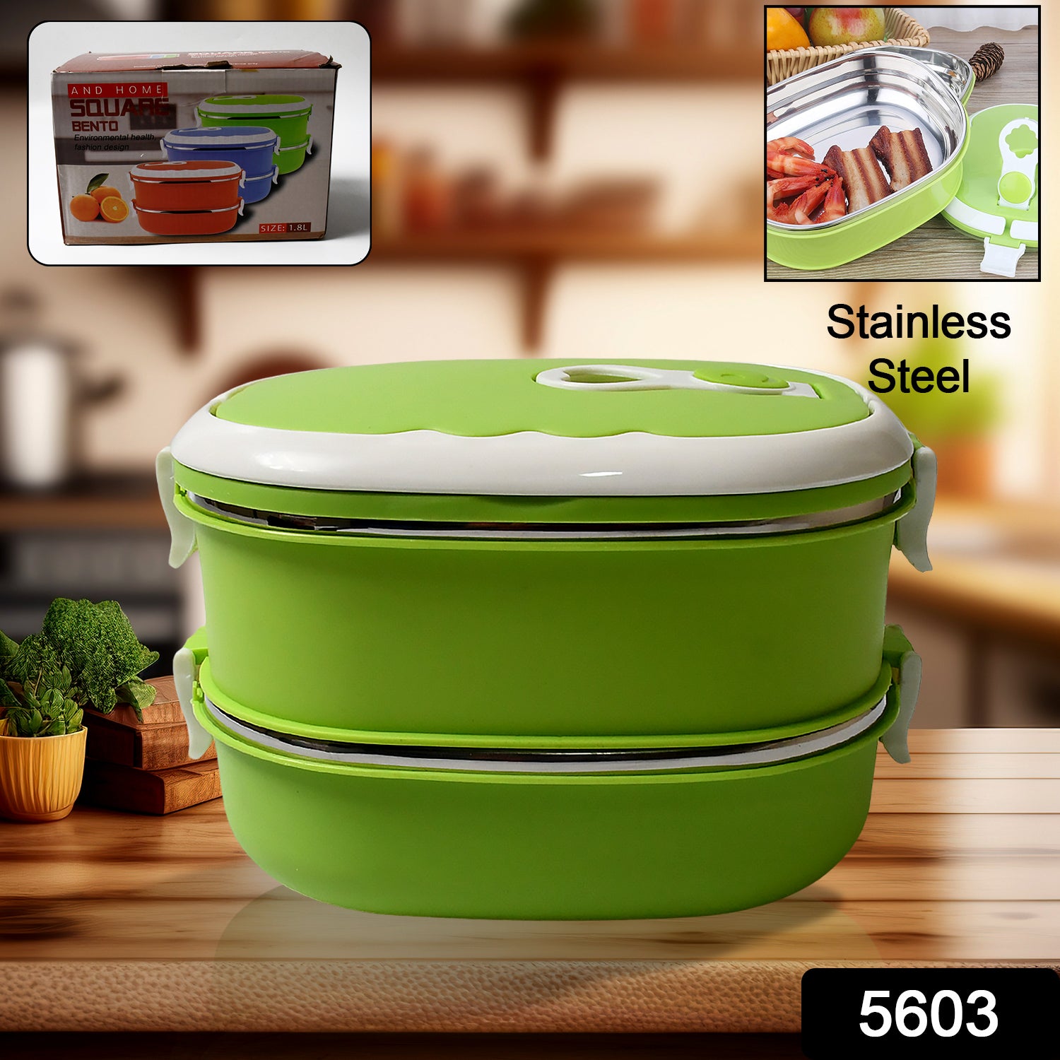 Lunch Box 900 1800ml Stainless Steel Kitchen Insul . . .